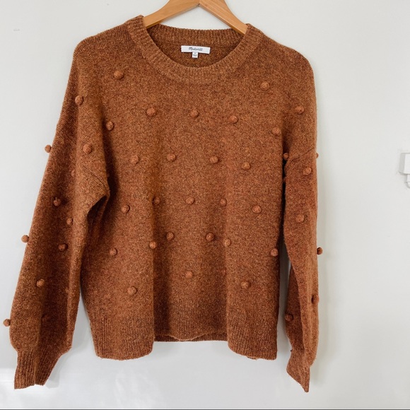 Madewell Heather Cider Brockton Bobble Sweater - Picture 6 of 9